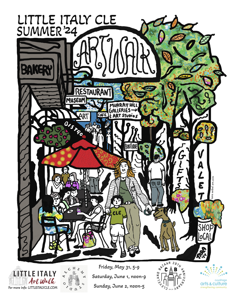 Little Italy Art Walk 2024 poster by artist Tara Seibel